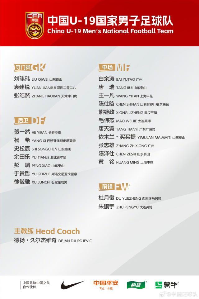 必赢官网APP-U19男足新一期集训名单公布 杜月徵、毛伟杰在列